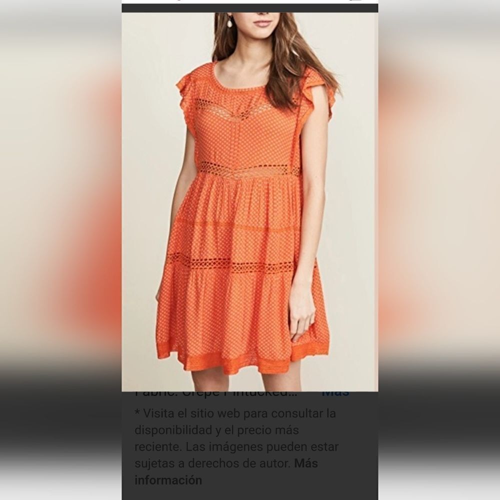 Free People Orange Sleeveless Sundress Mini